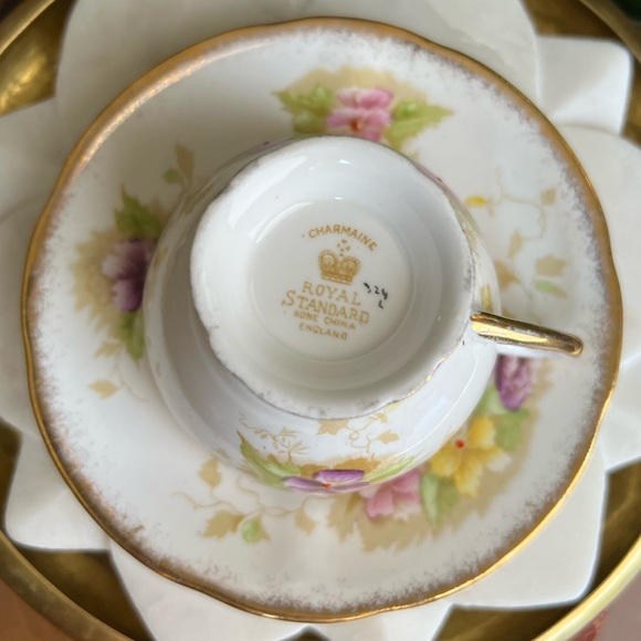 Vintage Royal Standard Charmaine Teacup + Saucer Set Bone China Made in England - Picture 15 of 15